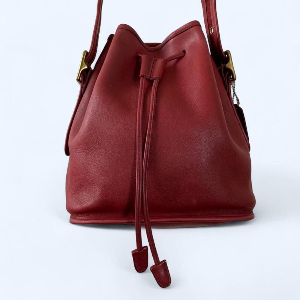 Restored Vintage Coach Lula's Legacy Drawstring Bag No. 9952 Red Leather